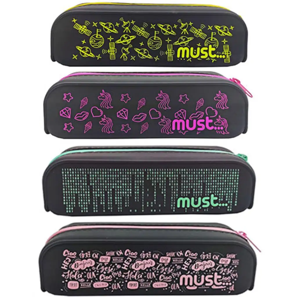 Must... Focus Black Silikon-Federmäppchen in vier Varianten