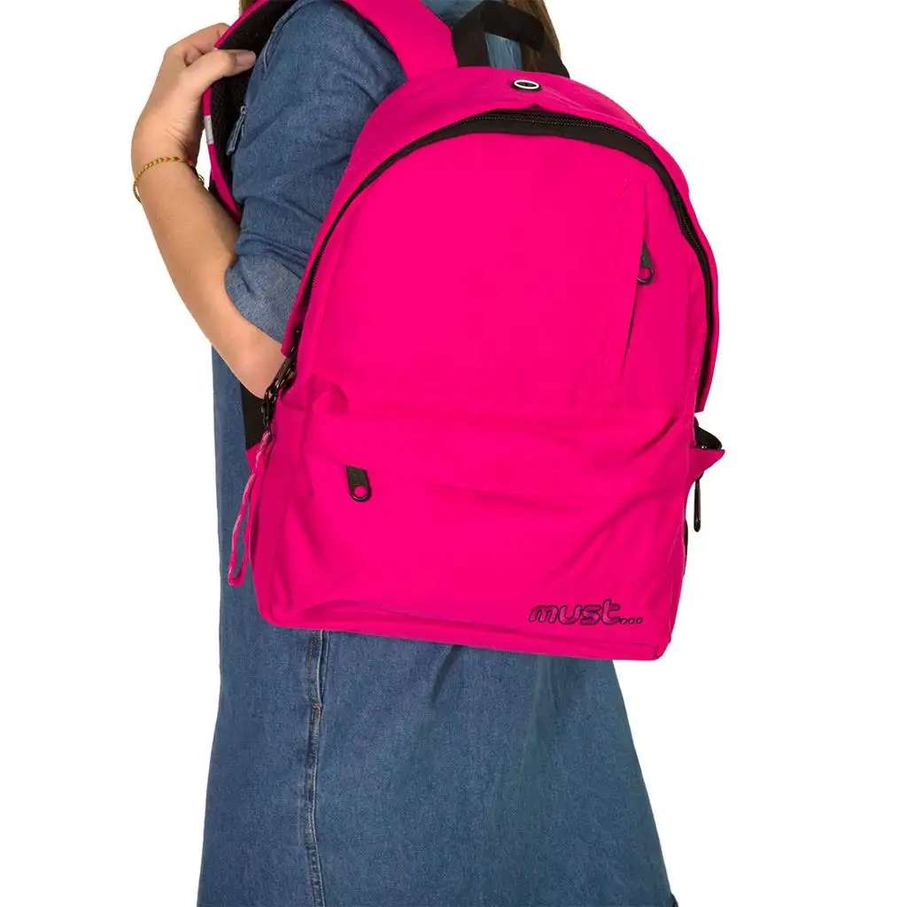 Must: Abgerundeter pinker Schulranzen mit vier Fächern, Rucksack 32x17x42cm kép 2