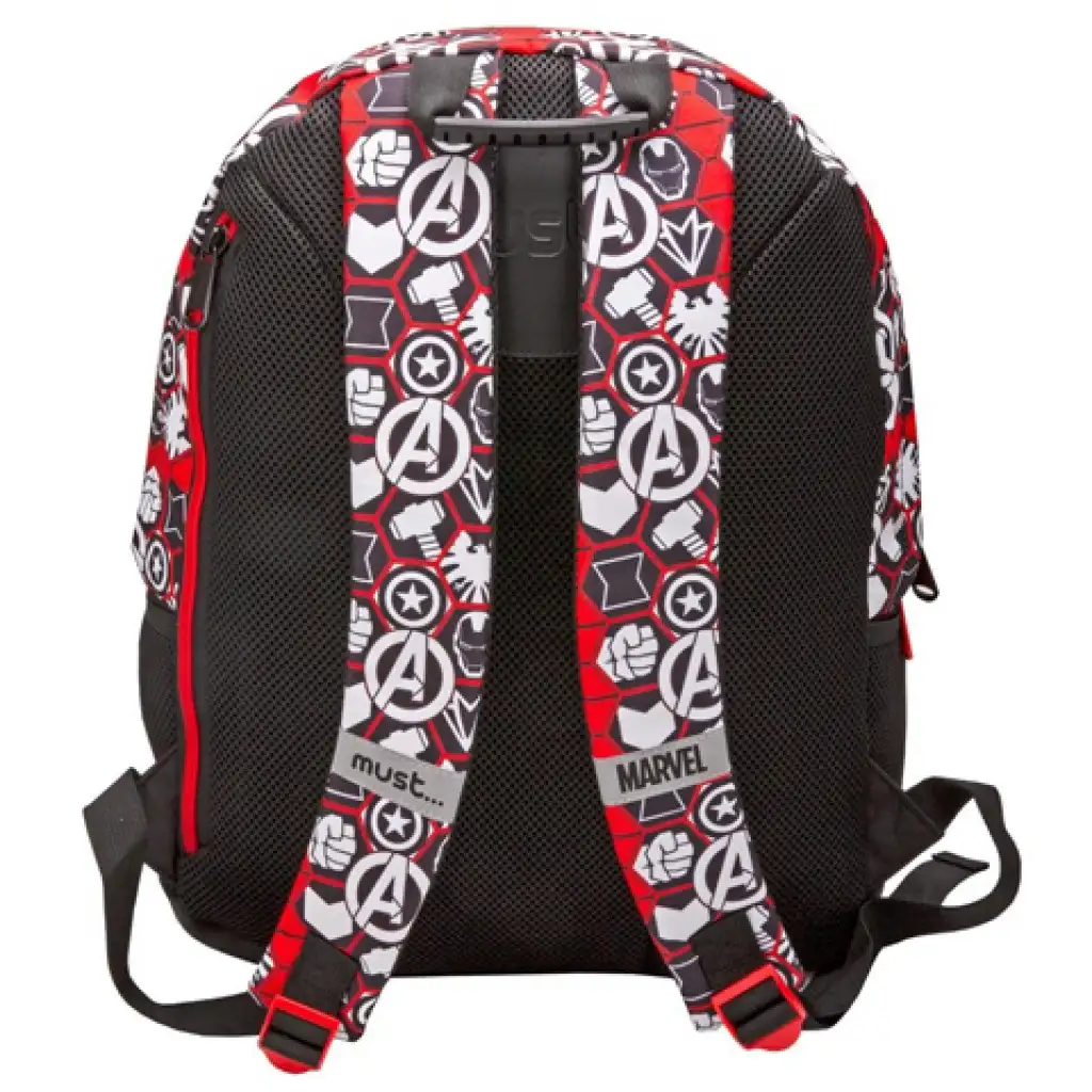 Must: Avengers schwarz-rot Schultasche, Rucksack 32x18x43cm kép 2