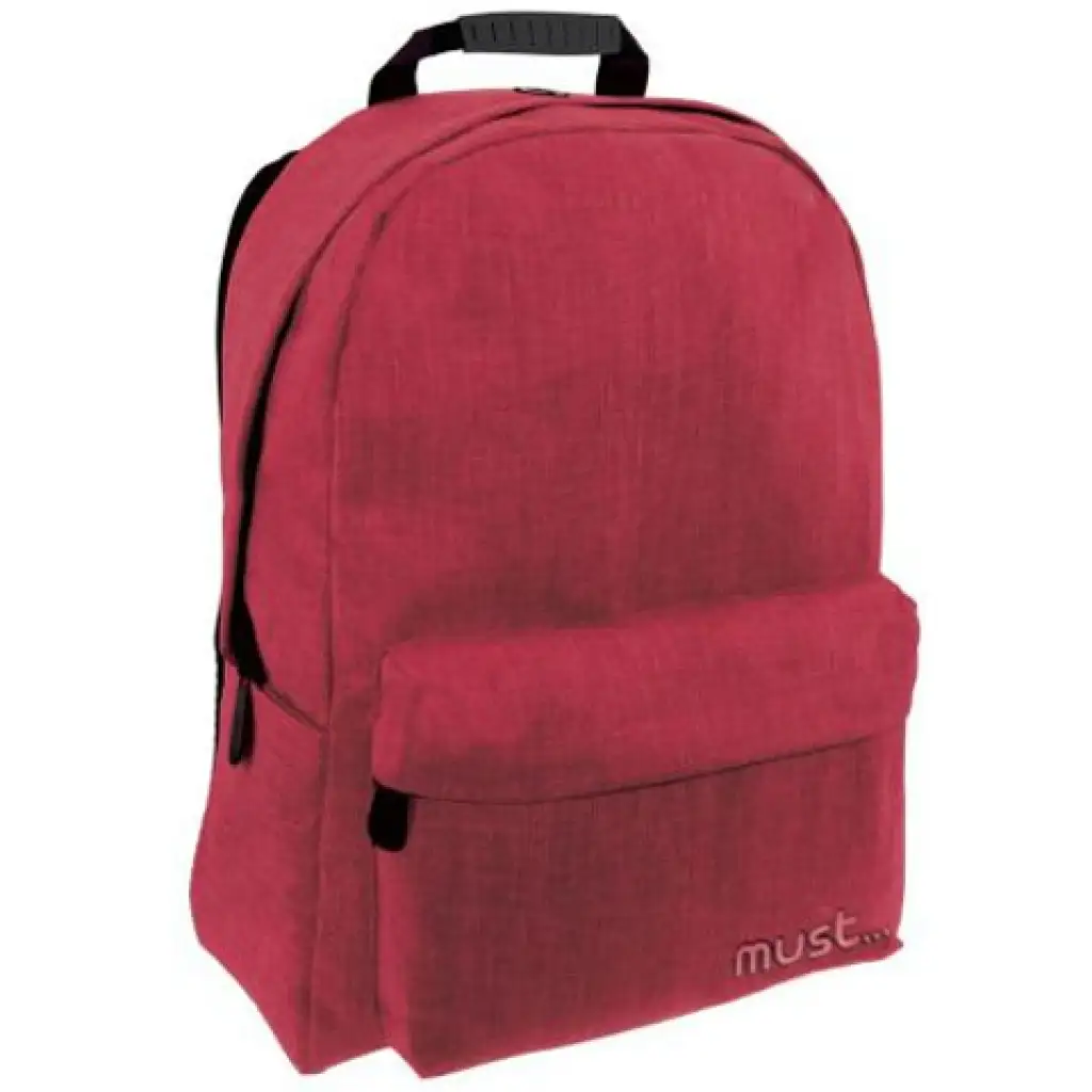 Must: Bordeaux Monochrome Jeans Schultasche, Rucksack 32x17x42cm