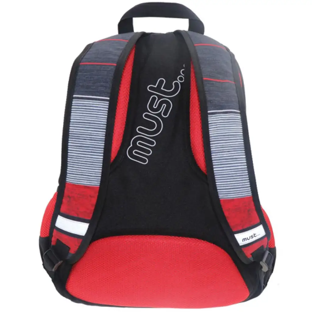 Must: Rot-Schwarz 2-in-1 vierfach unterteilte Schultasche, Rucksack 47x25x33cm kép 2