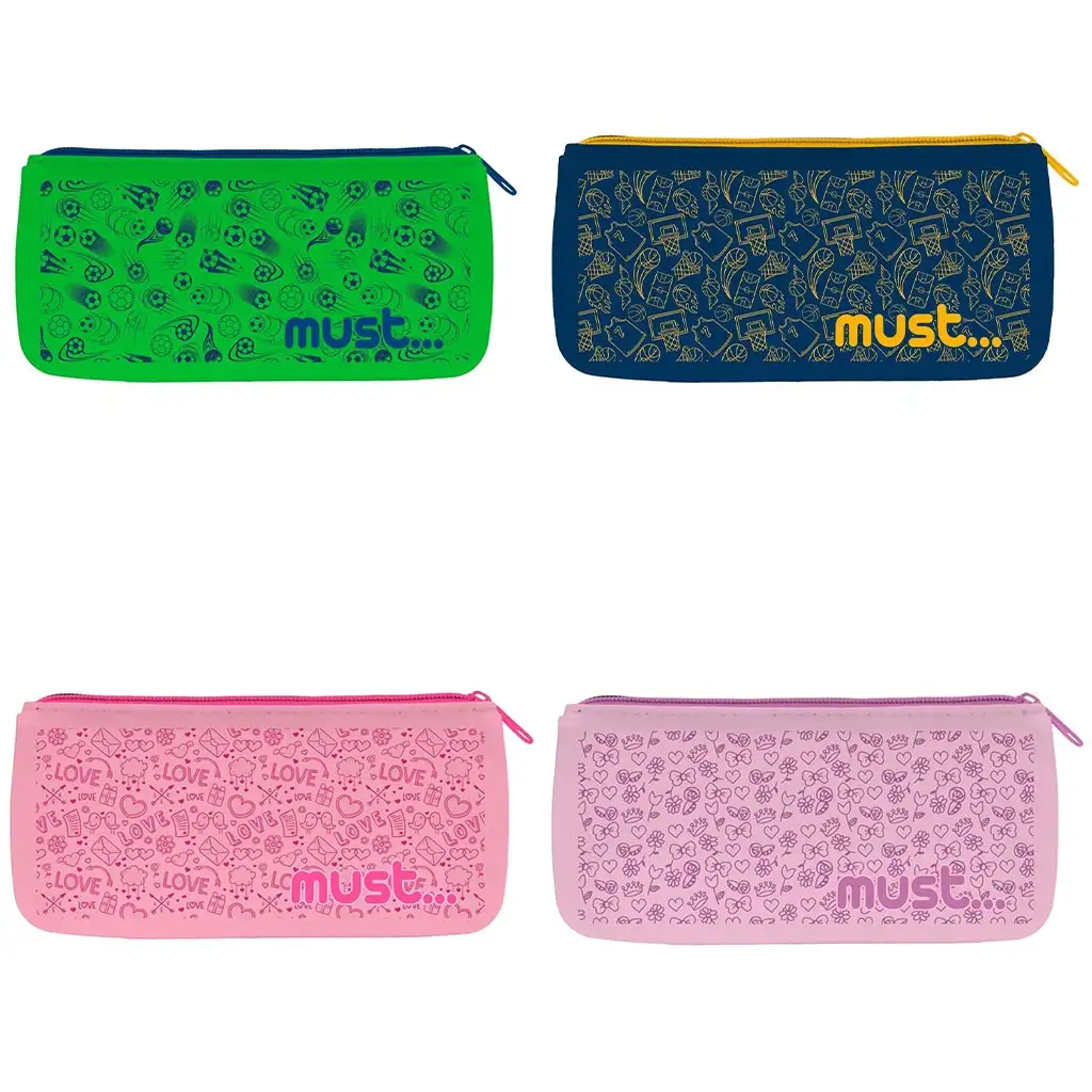 Must: Silikon-Federmäppchen mit Muster in vier Varianten 20x10cm kép 2