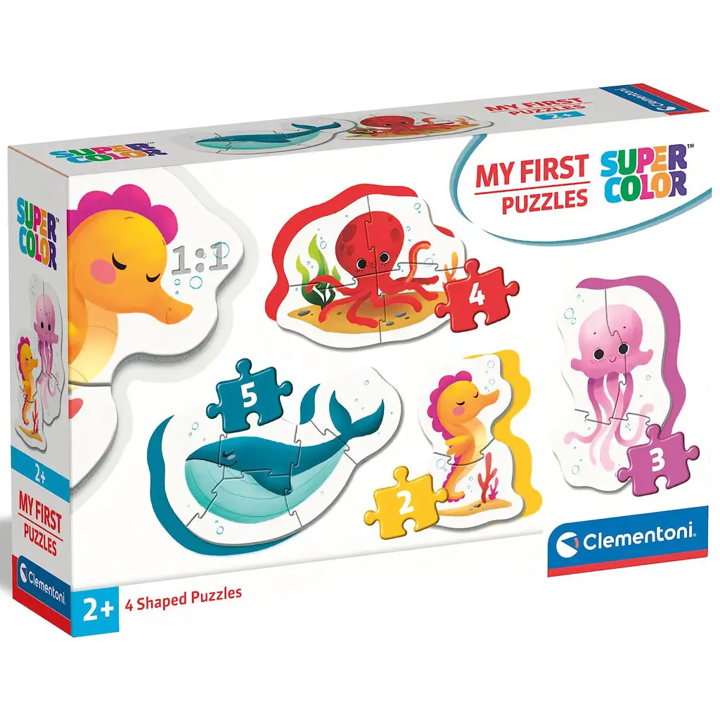 MyFirst Puzzle: 4 in 1 Unterwassertiere Supercolor Baby Puzzle - Clementoni