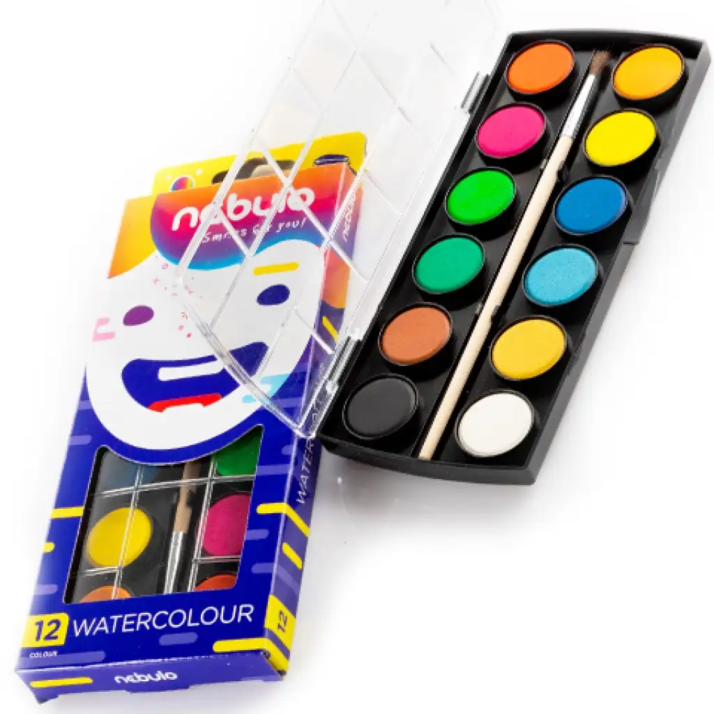 Nebulo: 12-farbiger Wasserfarbensatz mit 23 mm Scheiben kép 1
