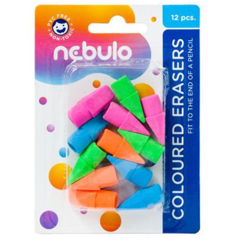 Nebulo: Buntstift-Radiergummis 12er-Set
