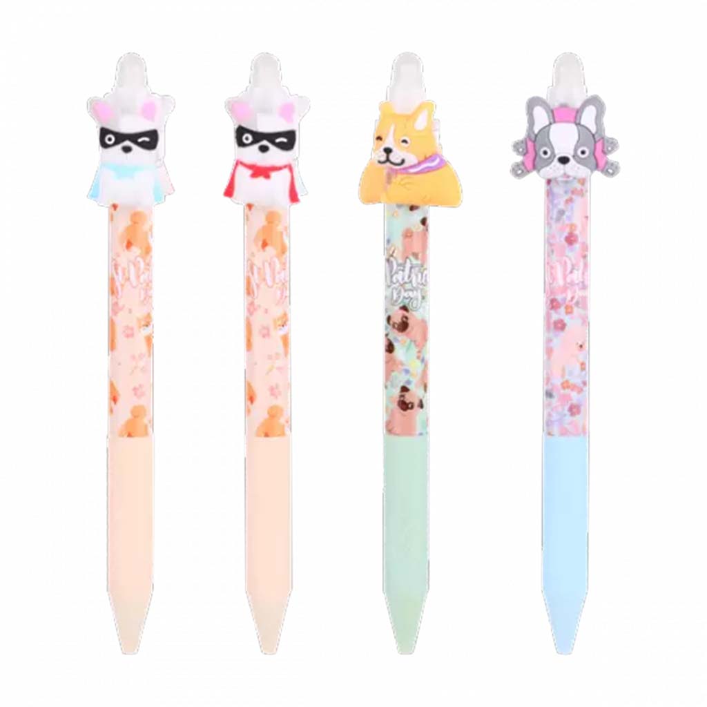 Nebulo: Drehbare Hundchen Druckknopf-Radiergelstift, verschiedene Ausführungen, 1 Stück