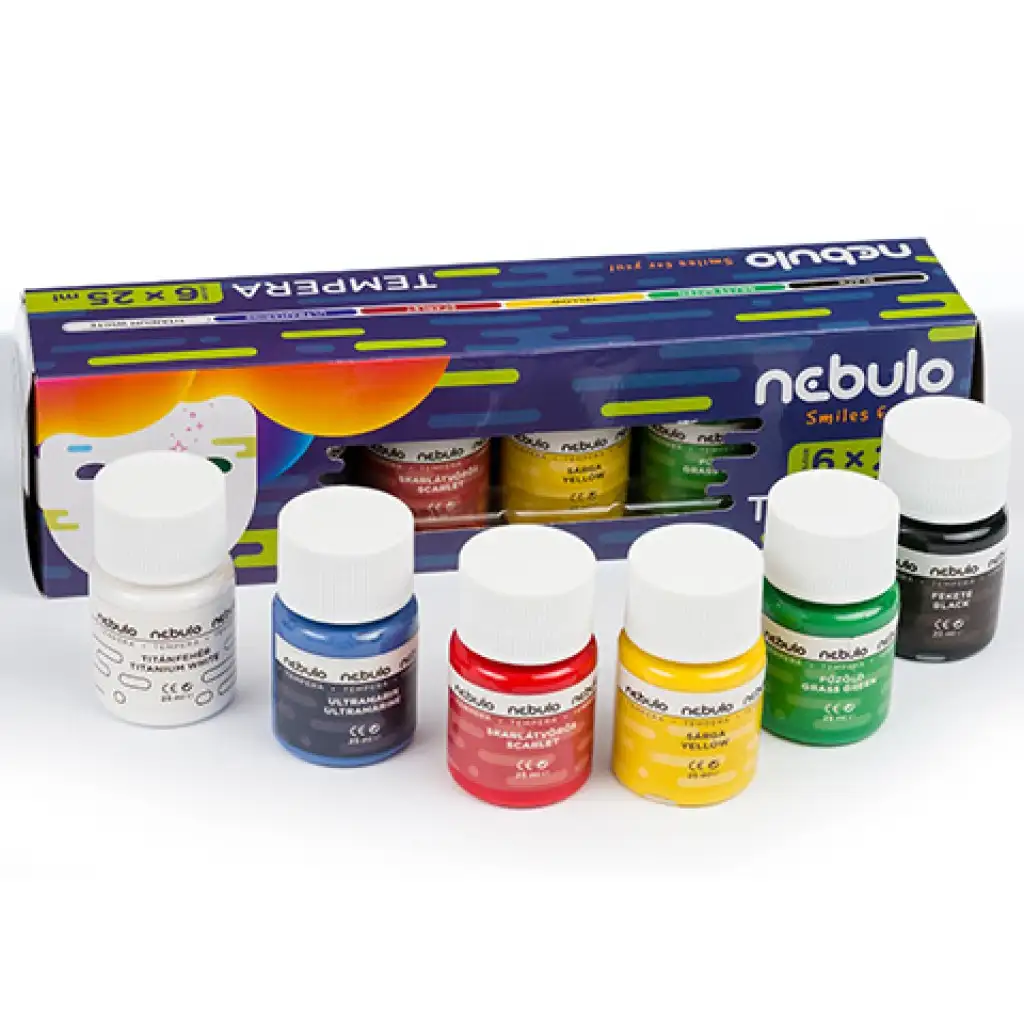 Nebulo: Farbige Temperafarben im 25ml Tiegel, 6er-Set kép 2
