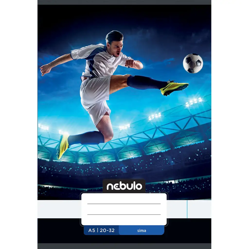 Nebulo: Geheftetes, glattes Heft A5 20-32 Cooles Design - Fußballspieler