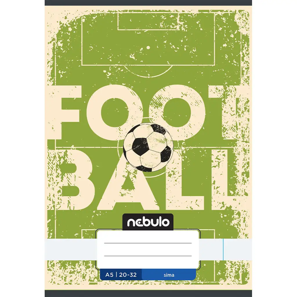 Nebulo: Geheftetes, glattes Heft A5 20-32 Cooles Muster - Fußball