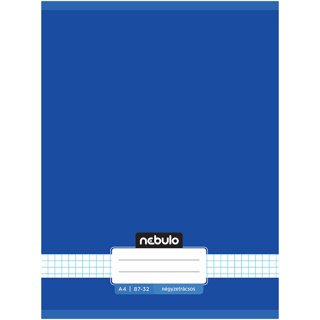 Nebulo: Geheftetes kariertes Heft in Ozeanblau, 87-32, A/4
