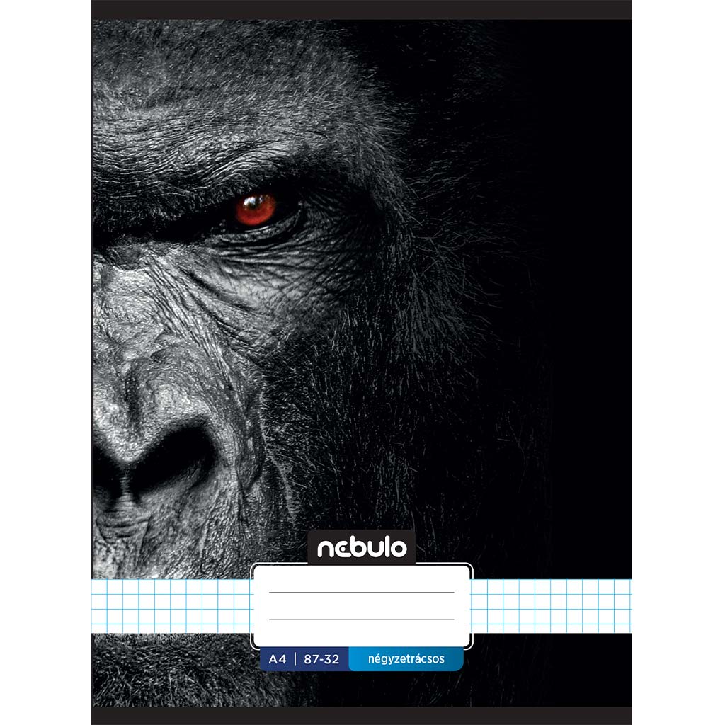 Nebulo: Geheftetes kariertes Heft mit Gorilla-Muster 87-32 A/4