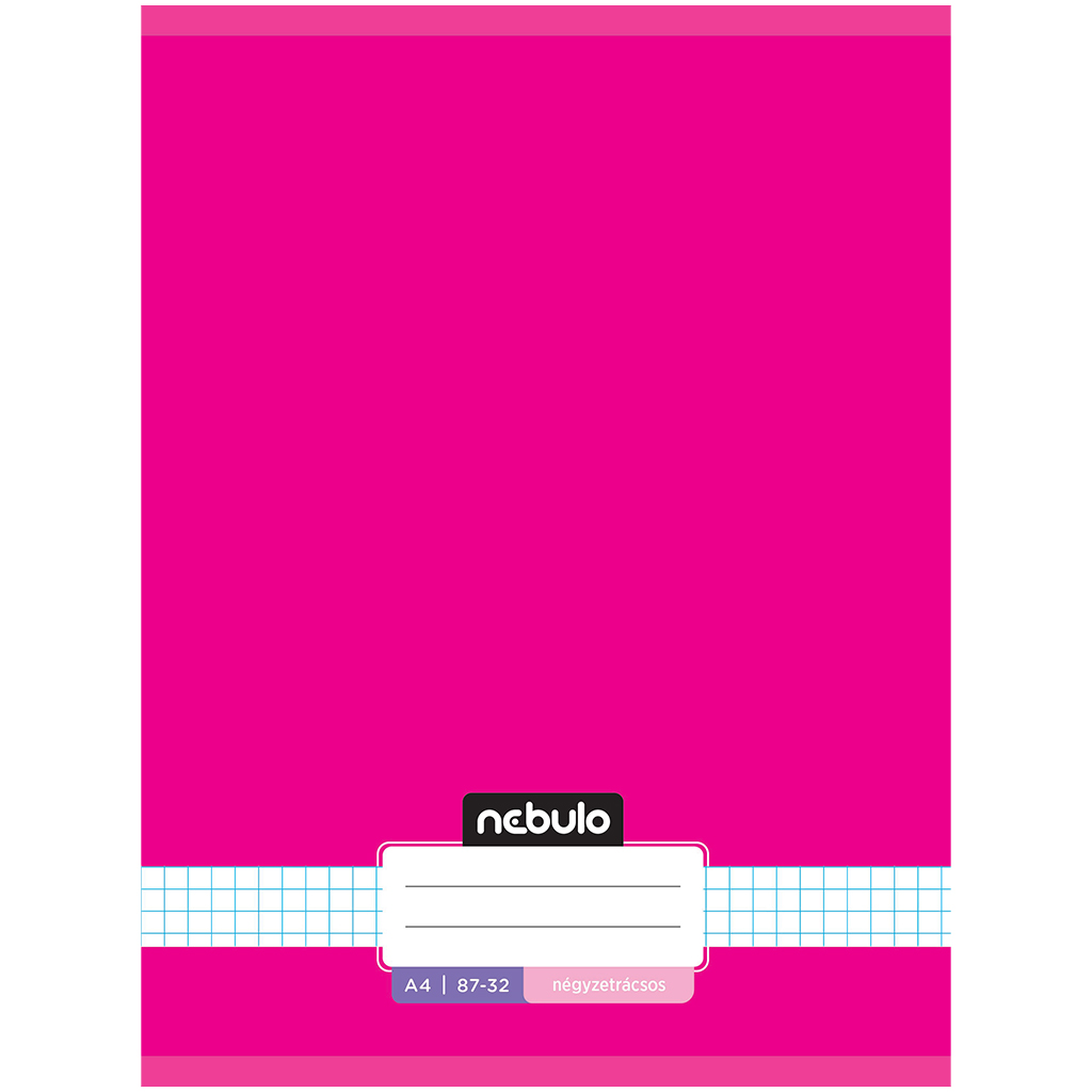 Nebulo: Geheftetes kariertes Notizbuch in Neonrosa 87-32 A/4