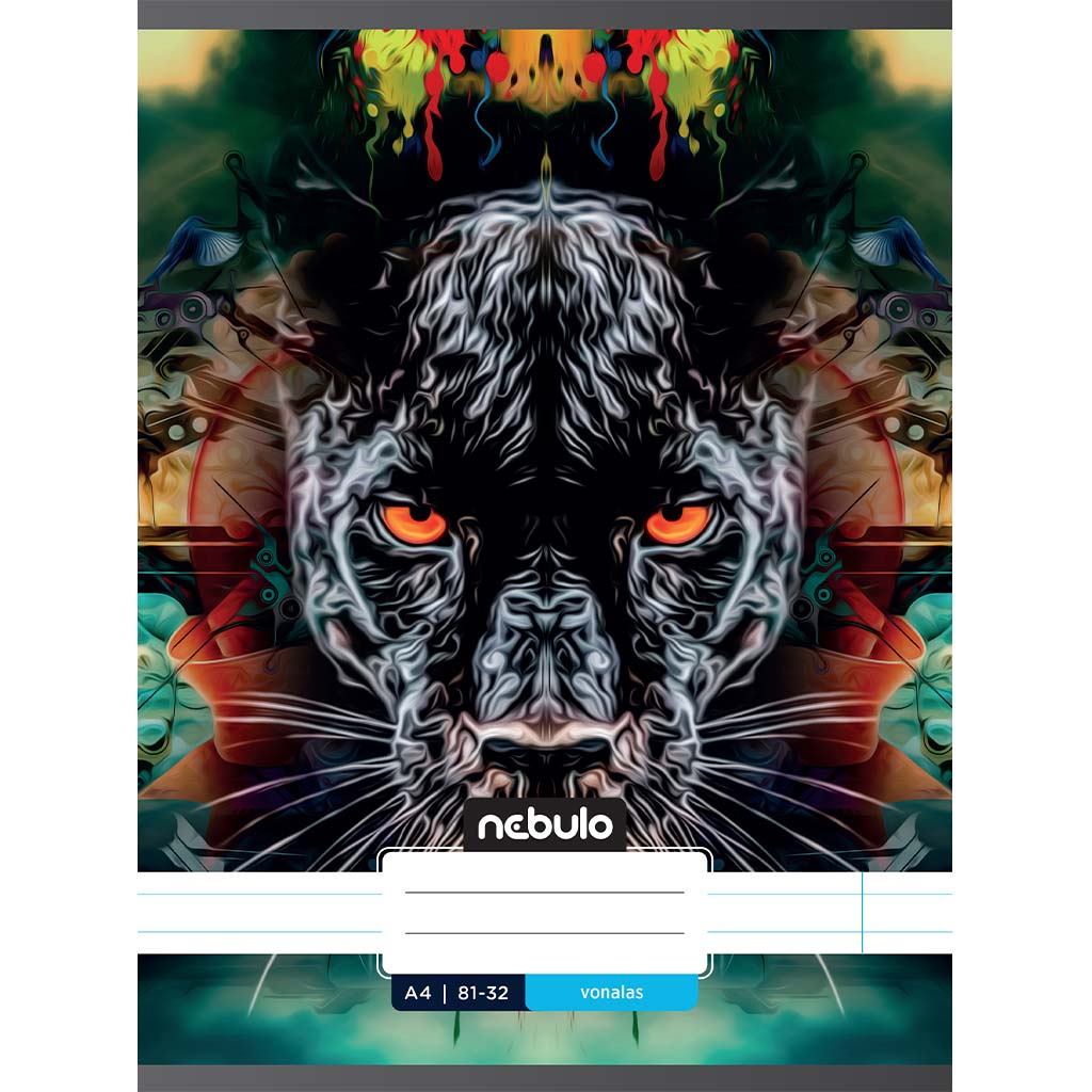 Nebulo: Geheftetes liniert Heft mit schwarzem Panthermuster 81-32 A/4 kép 1