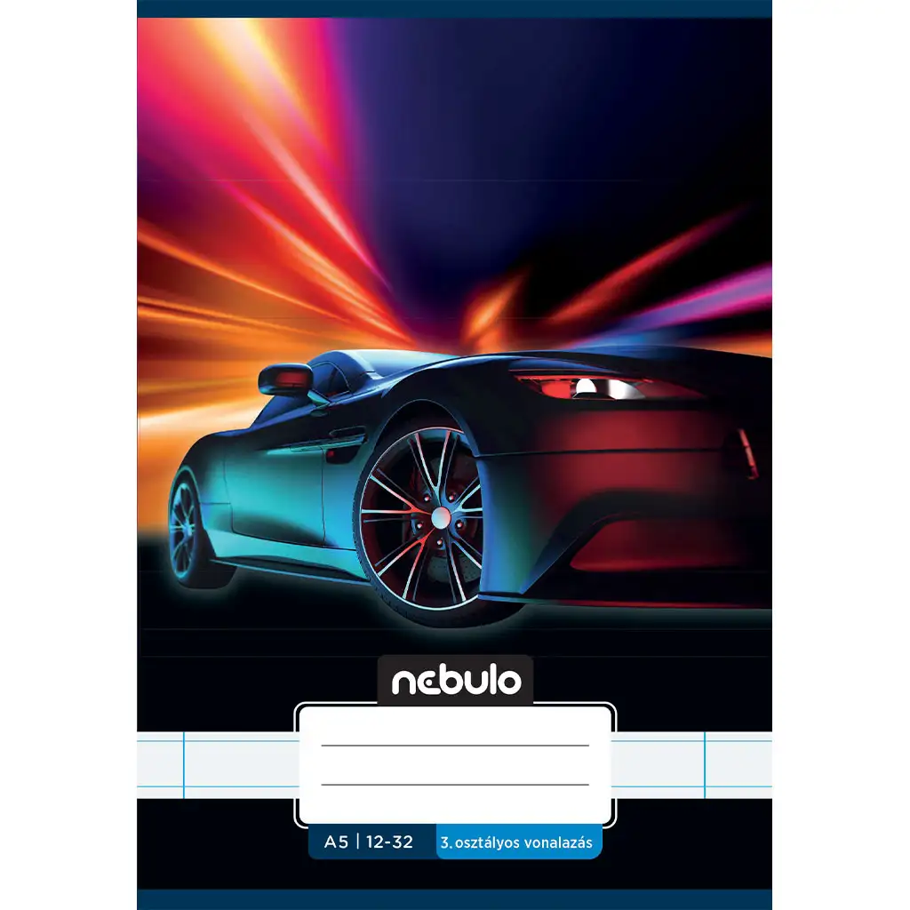 Nebulo: Geheftetes liniertes Heft für die 3. Klasse A5 12-32 Coole Muster - Autos kép 1