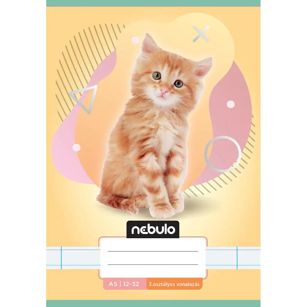 Nebulo: Geheftetes liniertes Heft für die 3. Klasse A5 12-32 Tiere - Katzen