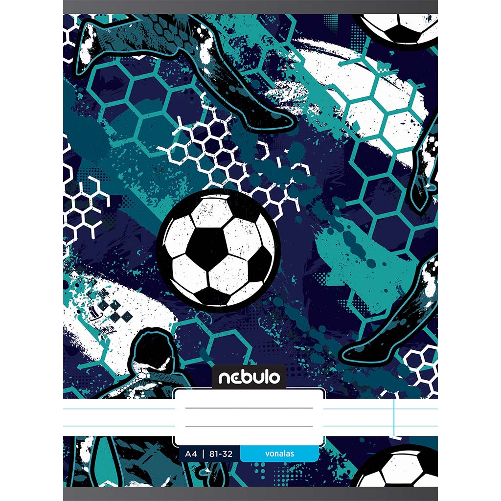 Nebulo: Geheftetes liniertes Heft mit Fußballmuster 81-32 A/4