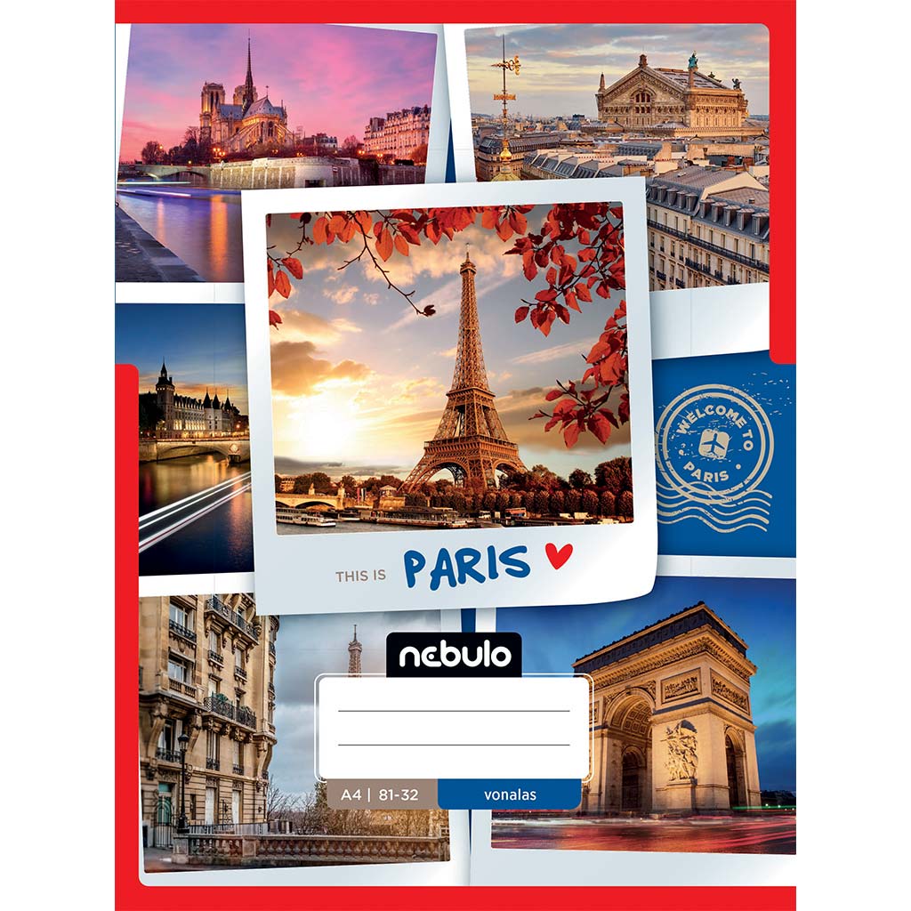Nebulo: Geheftetes liniertes Heft mit Paris-Muster 81-32 A/4