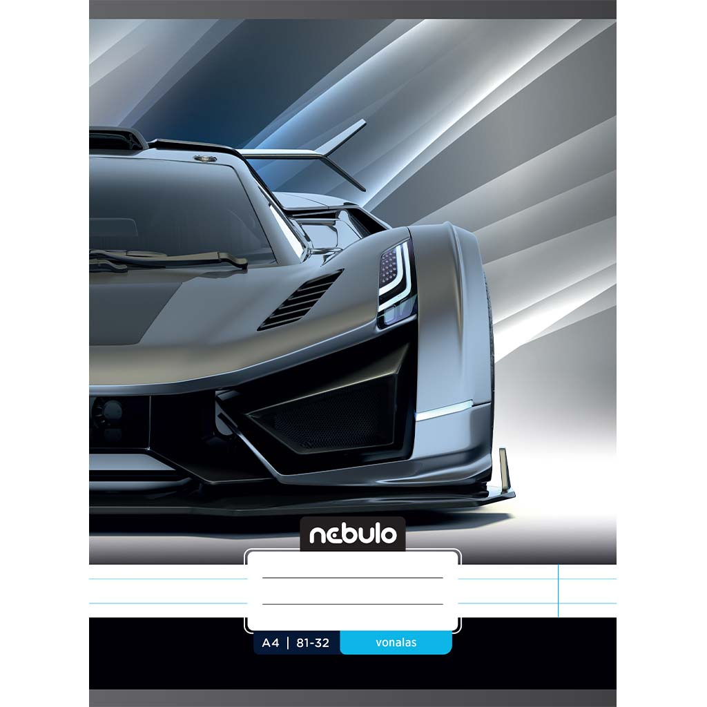 Nebulo: Geheftetes liniertes Heft mit Sportwagen-Motiv 81-32 A/4