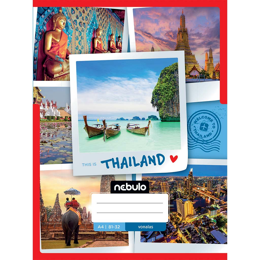 Nebulo: Geheftetes liniertes Heft mit Thailand-Muster 81-32 A/4