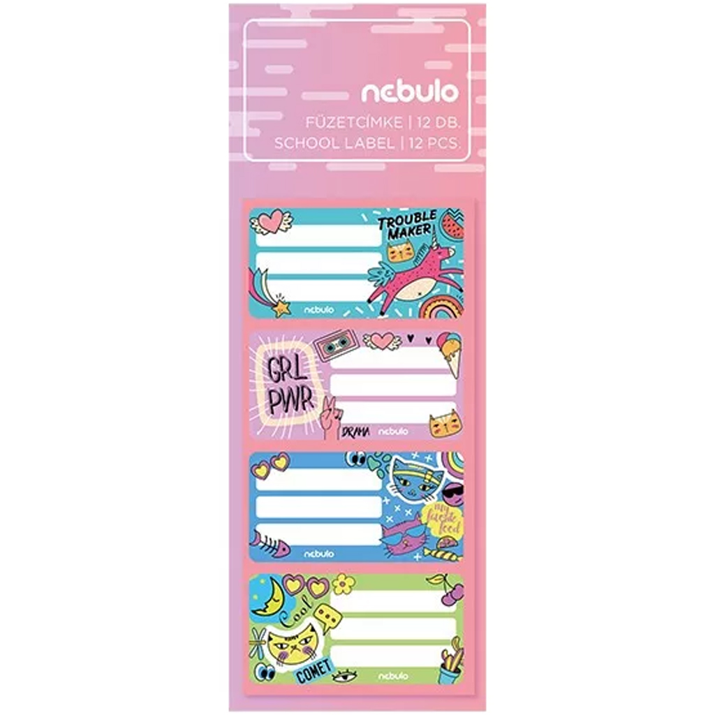 Nebulo: Girl Power Heftetiketten 12er-Set