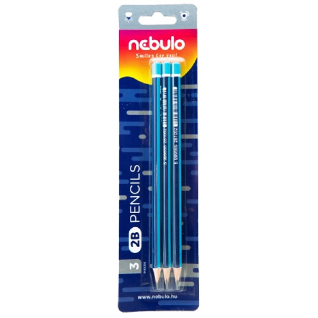 Nebulo: Graphitstift dreieckig 2B 3er-Set