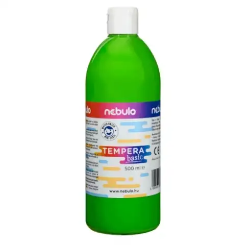 Nebulo: Hellgrüne flüssige Temperafarbe in 500ml Flasche