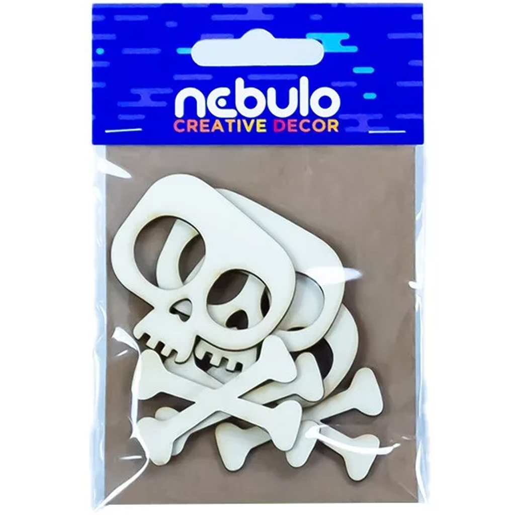 Nebulo: Karton-Schädel Dekoration Set, 6-teilig