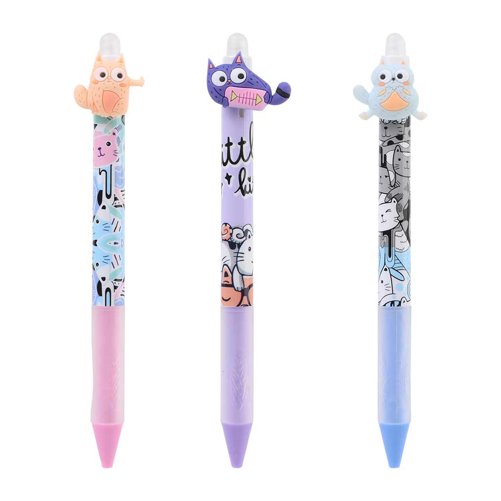 Nebulo: Radierbarer Druckknopf-Gelstift Lustige Katzen verschiedene 1 Stk