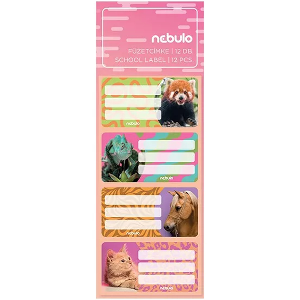 Nebulo: Süße Tiere Heftetiketten 12er-Set