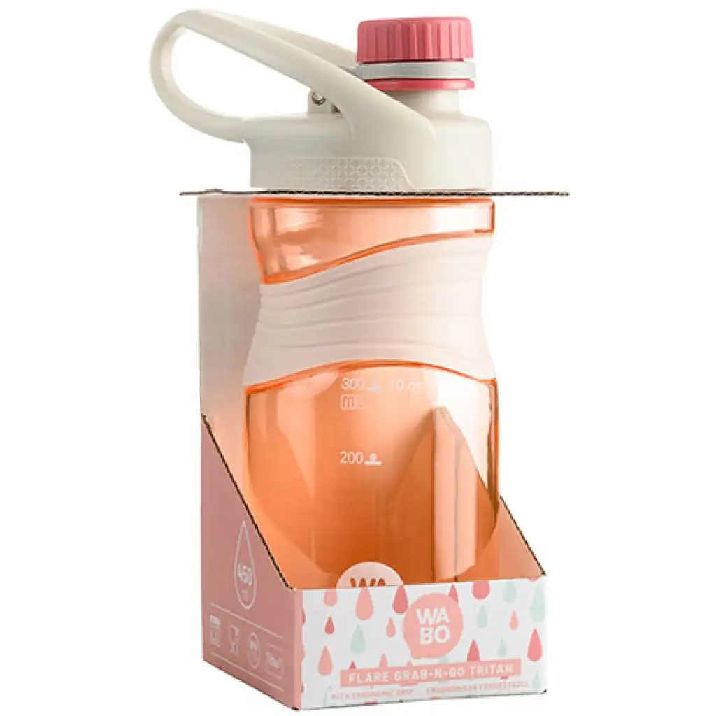 Nebulo: Wabo Grap n Go Trinkflasche mit Deckel, rosa, 450ml