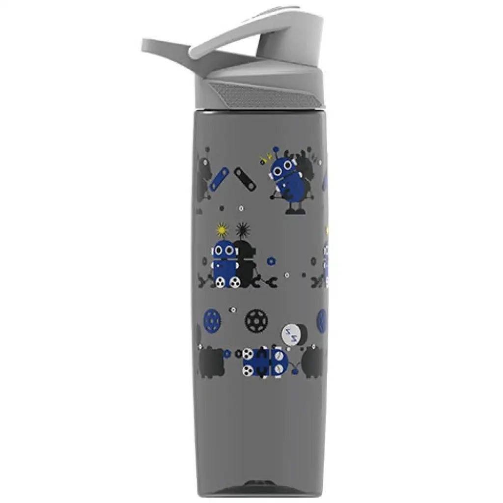 Nebulo: Wabo Trinkflasche mit Clip, Roboter-Katze, 750 ml