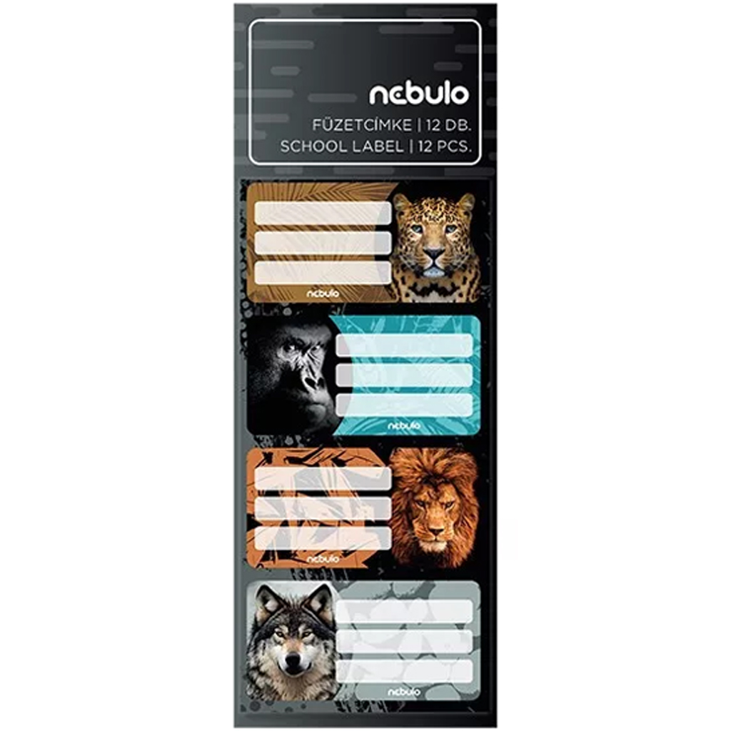 Nebulo: Wildtiere Heftetiketten 12er-Set