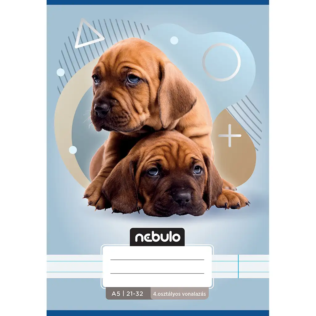 Nebulo: Zwei Hunde Muster 4. Klasse liniertes Heft A/5 21-32