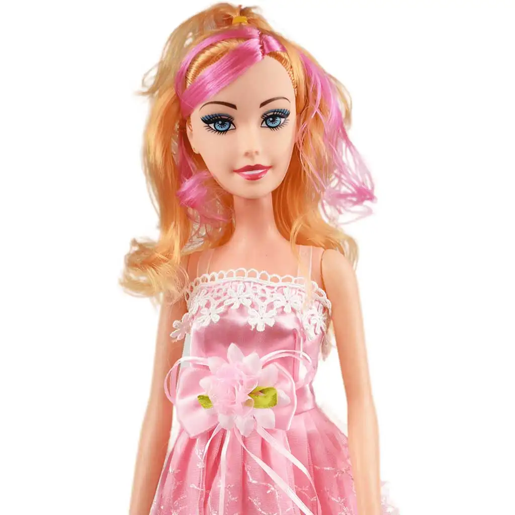 Nicky: Riesige blonde Modepuppe im pinken Kleid mit Soundeffekten 56cm kép 2