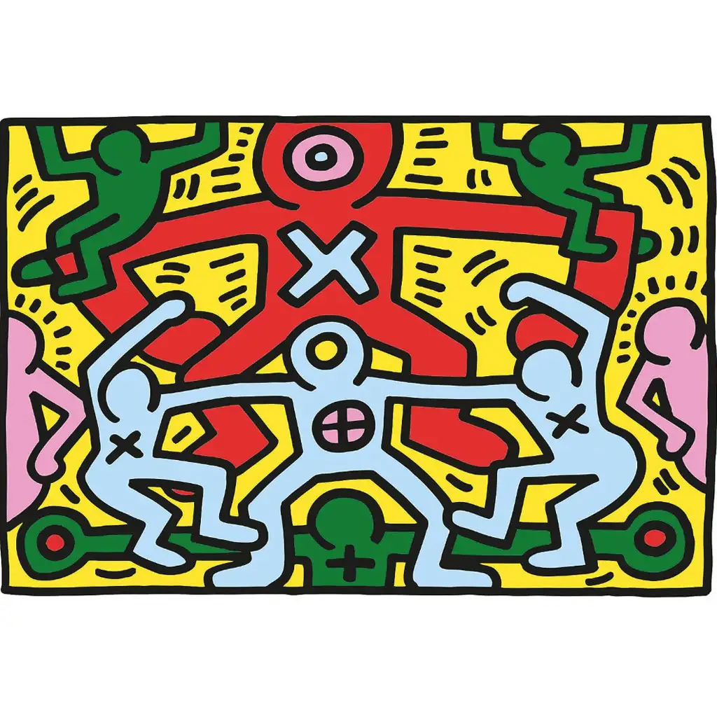 Novo Art: Keith Haring - Unbetiteltes Gemälde 1000-teilige Puzzle - Clementoni kép 2