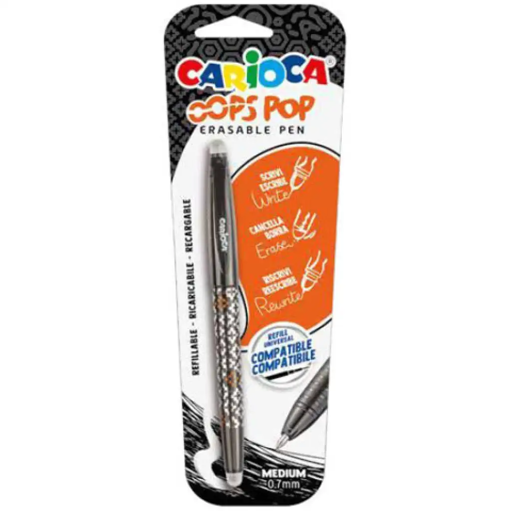 OOPS POP radierbarer schwarzer Kugelschreiber - Carioca