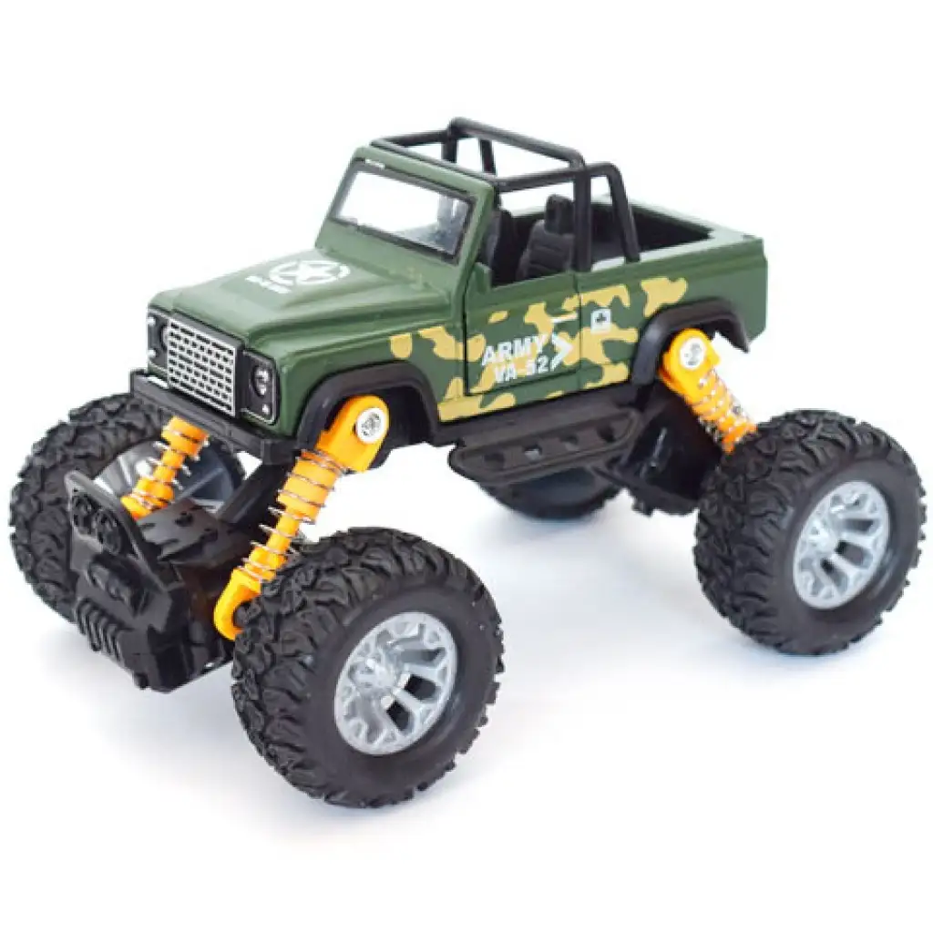 Off-Road Rückziehauto grüner Geländewagen 1/32 kép 2