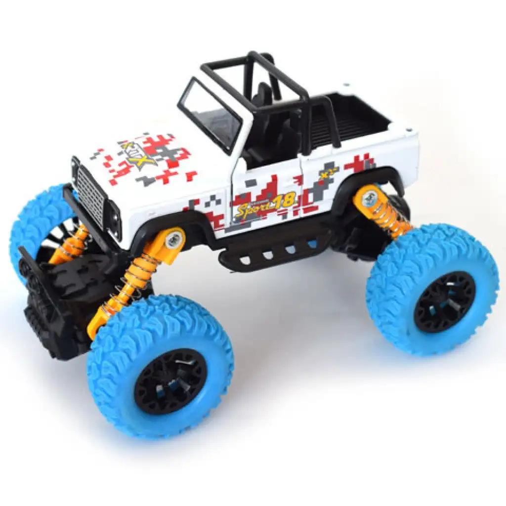 Off-Road Rückziehauto weißer Geländewagen 1/32 kép 2