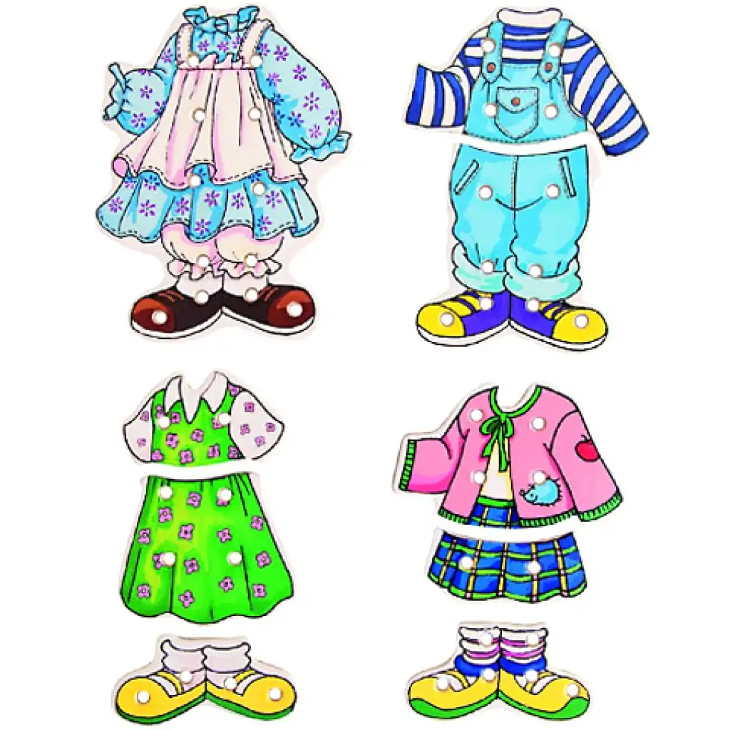 Ankleidepuppe aus Holz kép 2