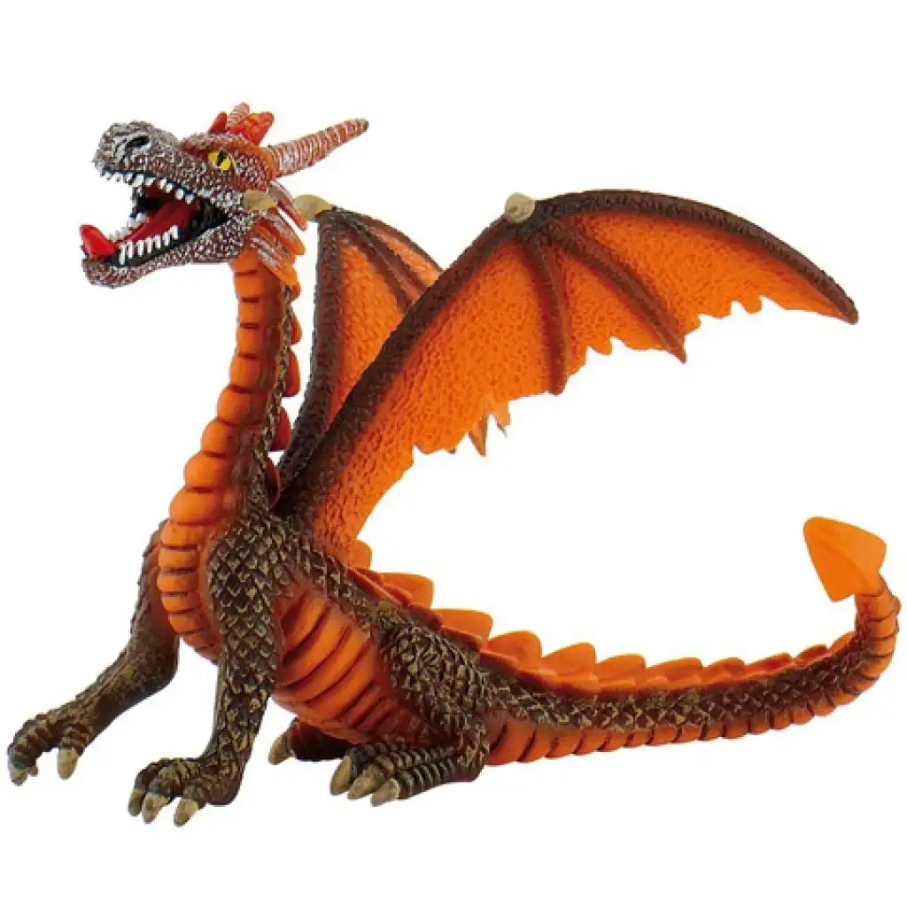 Orange sitzender Drachen Spielzeugfigur - Bullyland kép 1