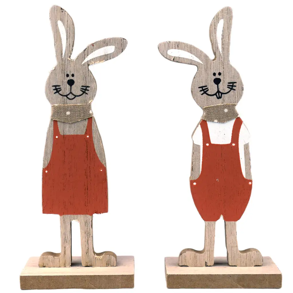 Osterhase Holzdekoration in zwei Varianten 17cm