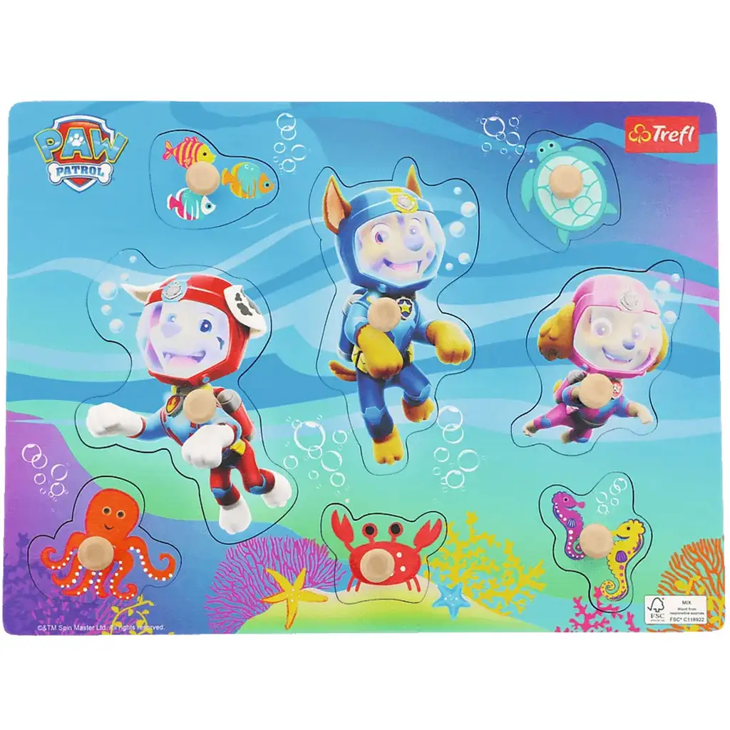 PAW Patrol Taucherhunde im Einsatz Holz-Formenpuzzle – Trefl