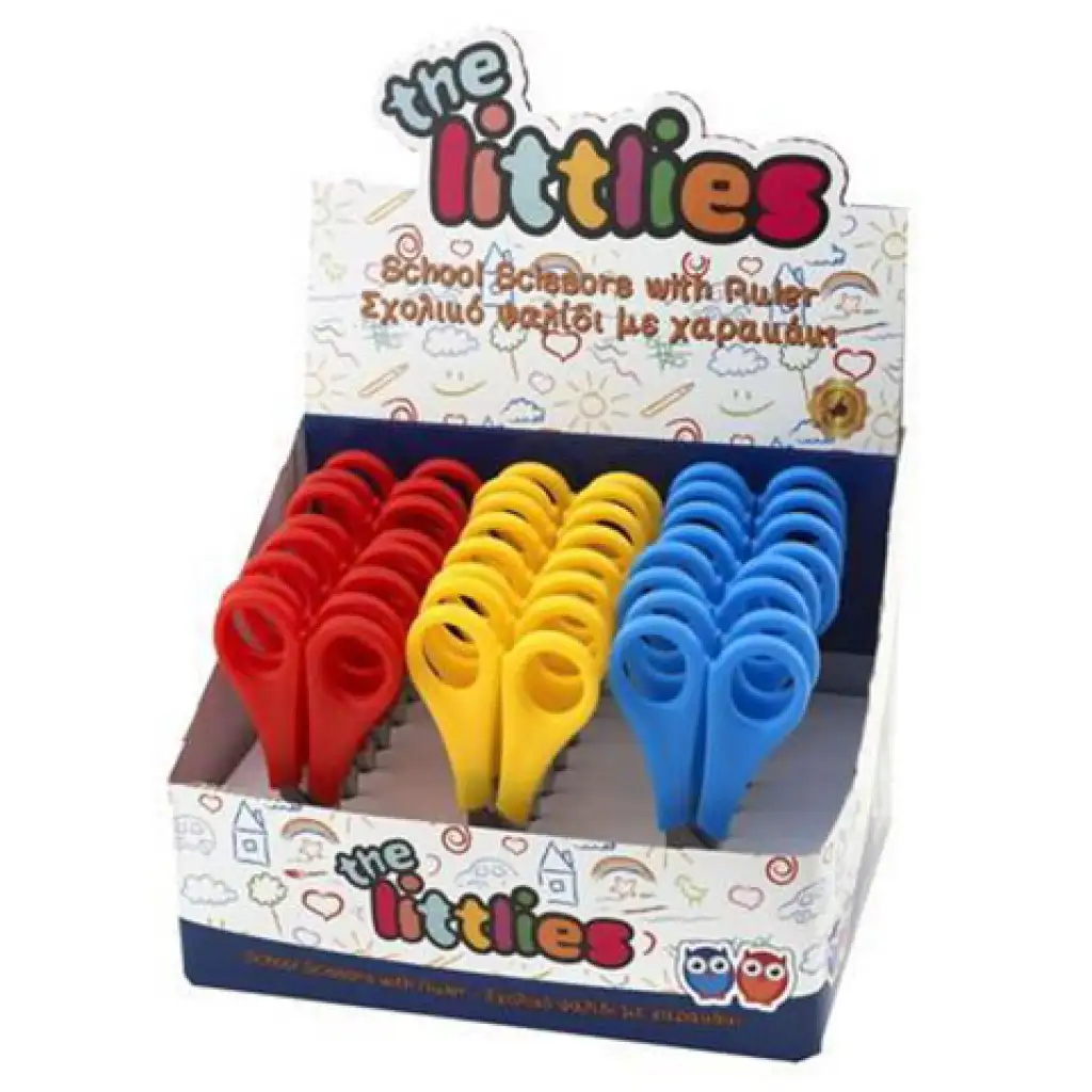 Papierschere mit Linealschneidefläche in verschiedenen Farben, 1 Stück