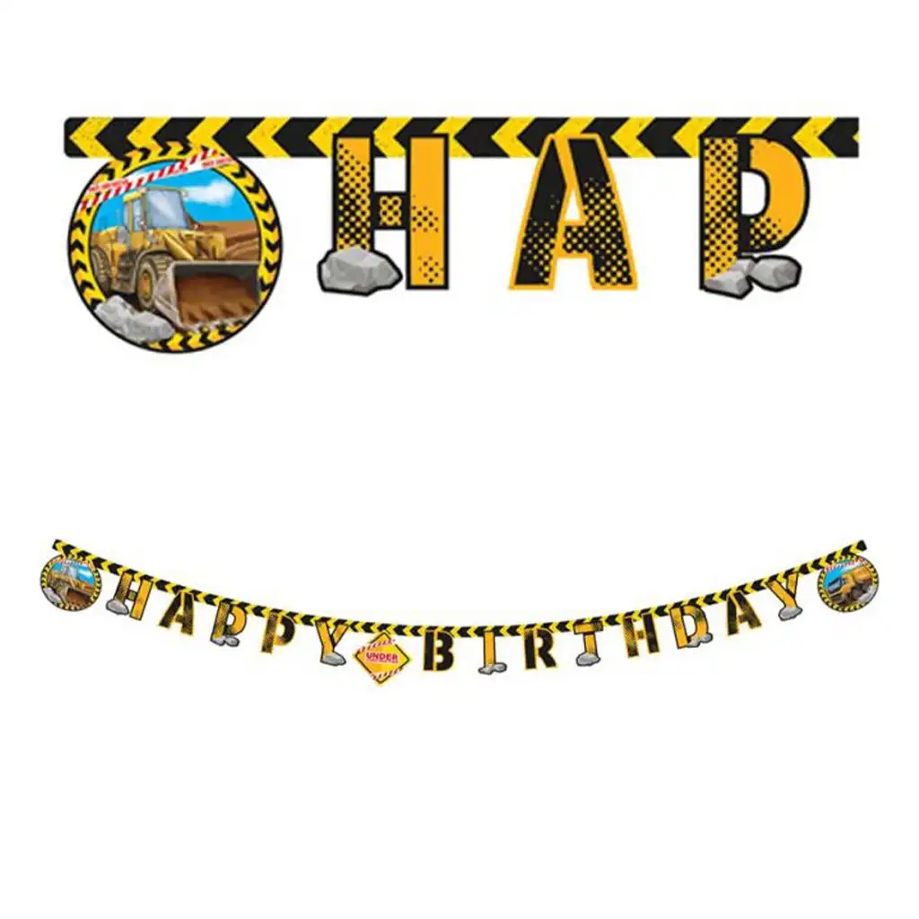 Party-Banner mit Baumaschinen-Muster 200cm