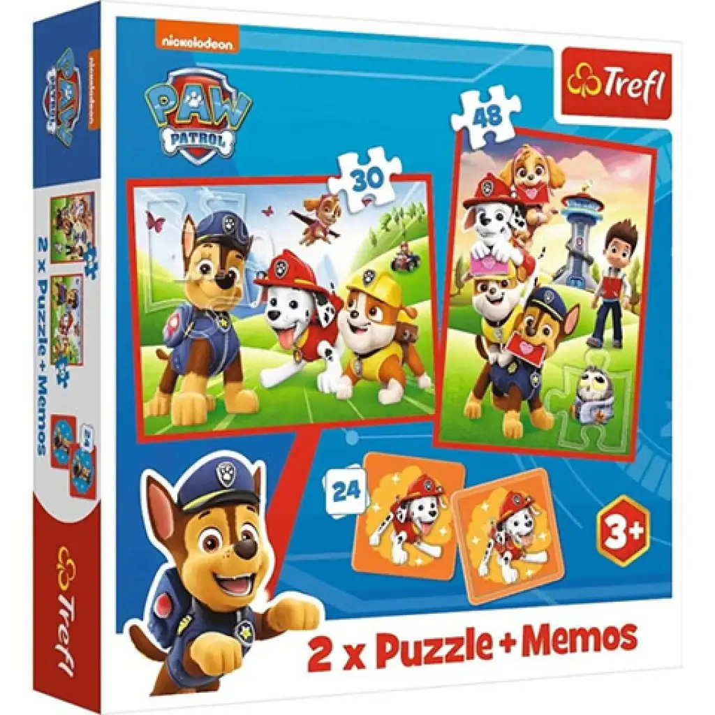 Paw Patrol 2-in-1 Puzzle und Memo-Spiel - Trefl