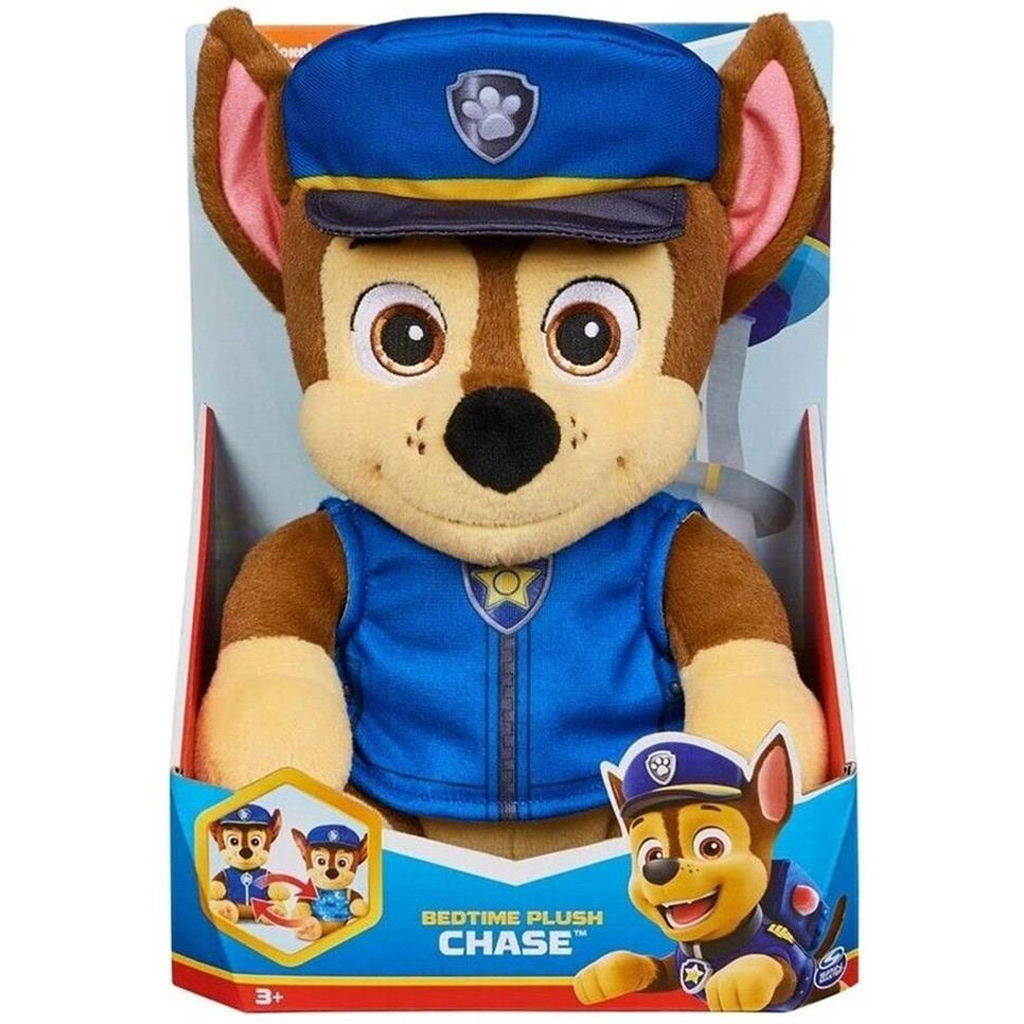 Paw Patrol: Chase Schlaf-Plüschfigur mit wendbarer Kleidung 25cm – Spin Master