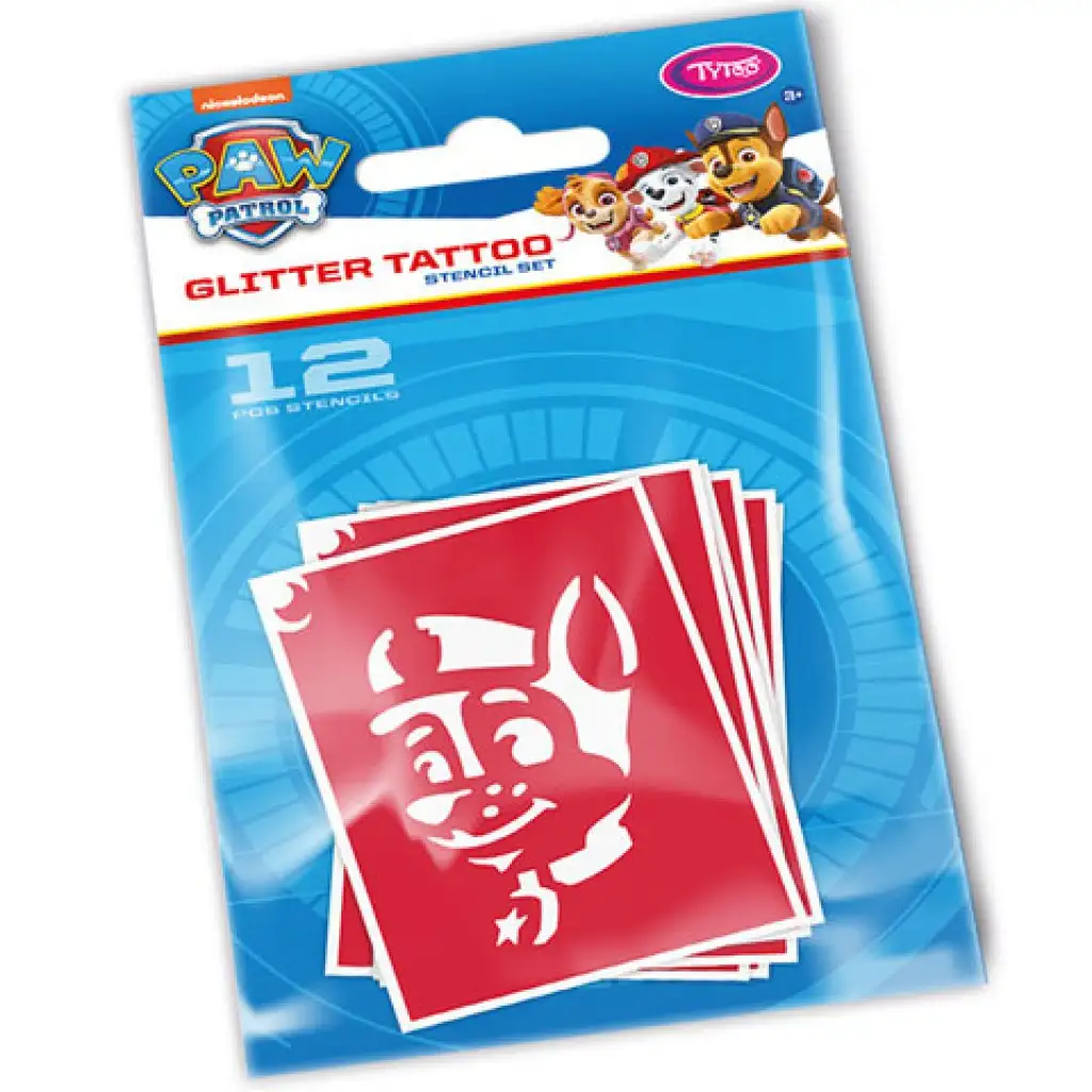 Paw Patrol Glitzertattoo Schablonenset 12-teilig