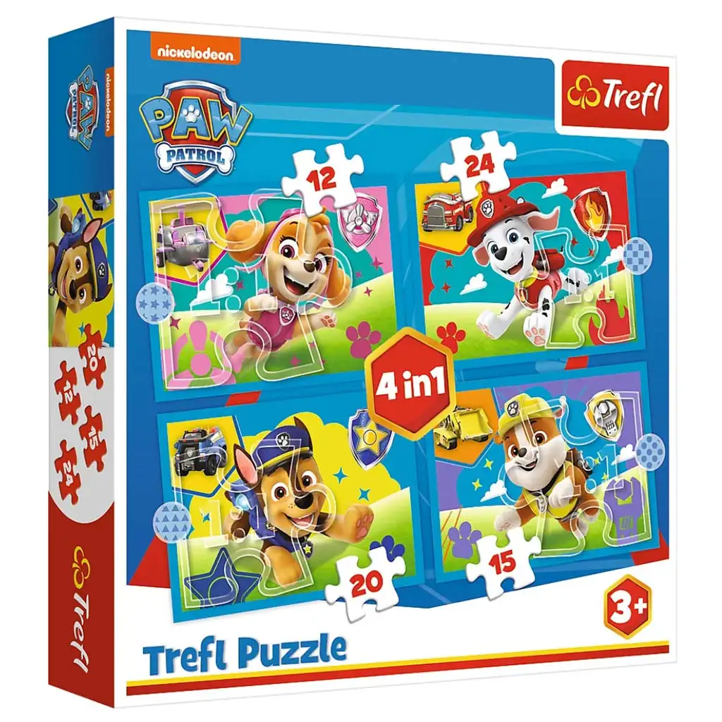 Paw Patrol: Herumlaufende Welpen 4-in-1 Puzzle-Set - Trefl kép 1