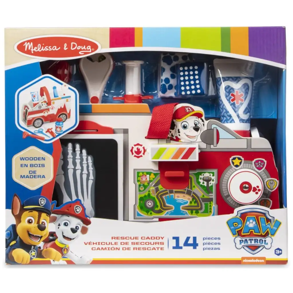 Paw Patrol Marshall Holzfähigkeitsentwicklungs-Feuerwehrauto-Set mit Zubehör - Melissa & Doug