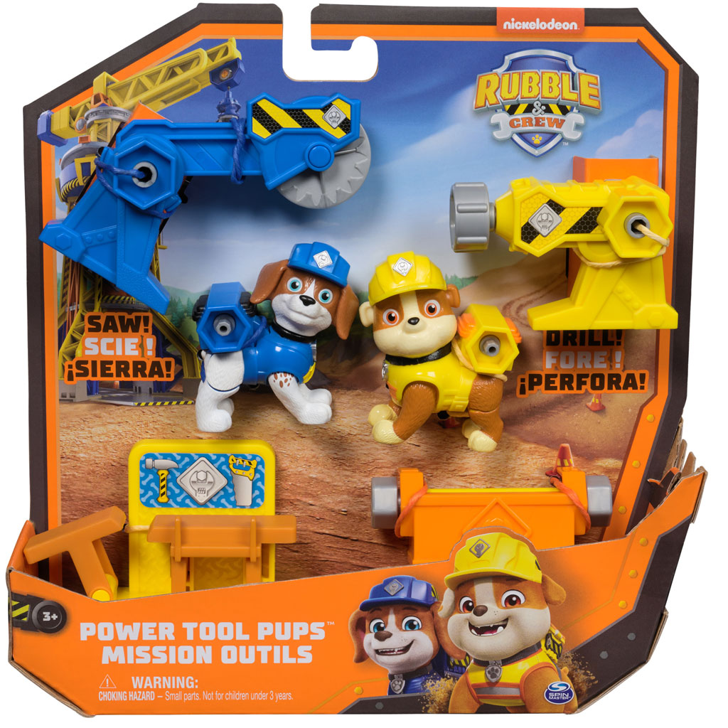 Paw Patrol: Rubble und sein Team Wheeler und Rubble Hunde mit Werkzeugen – Spin Master